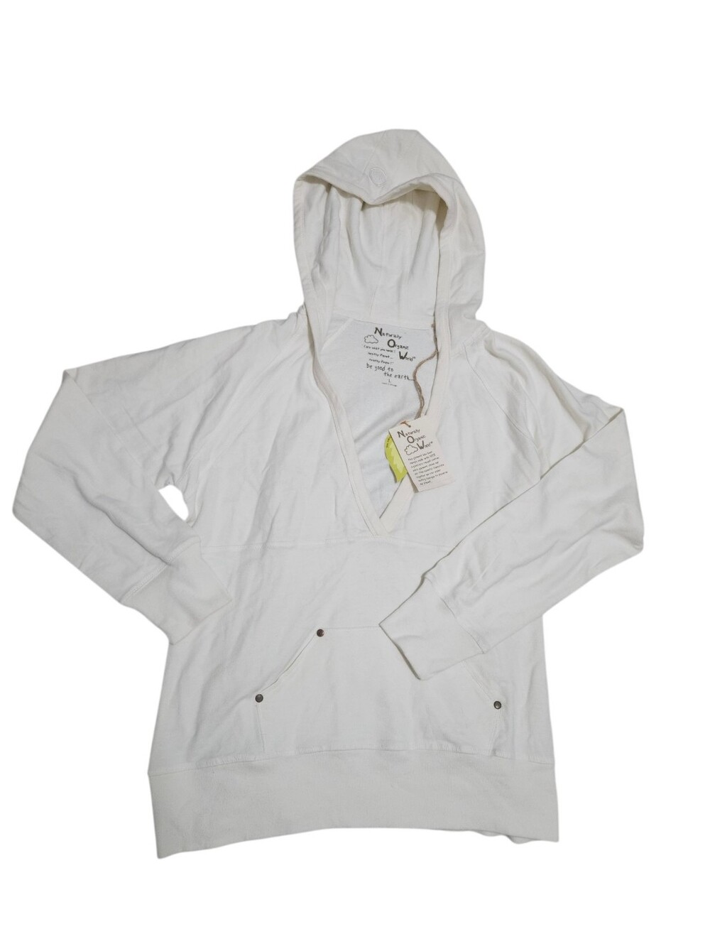 Naturally Organic World Cotton Hooded Eco Pullover Earthy Sweatshirt NEW Womens